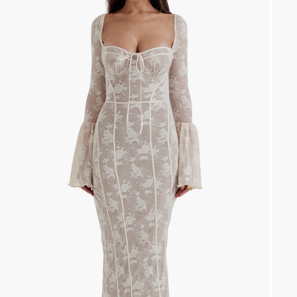 House of CB Ivory Lace Maxi Dress